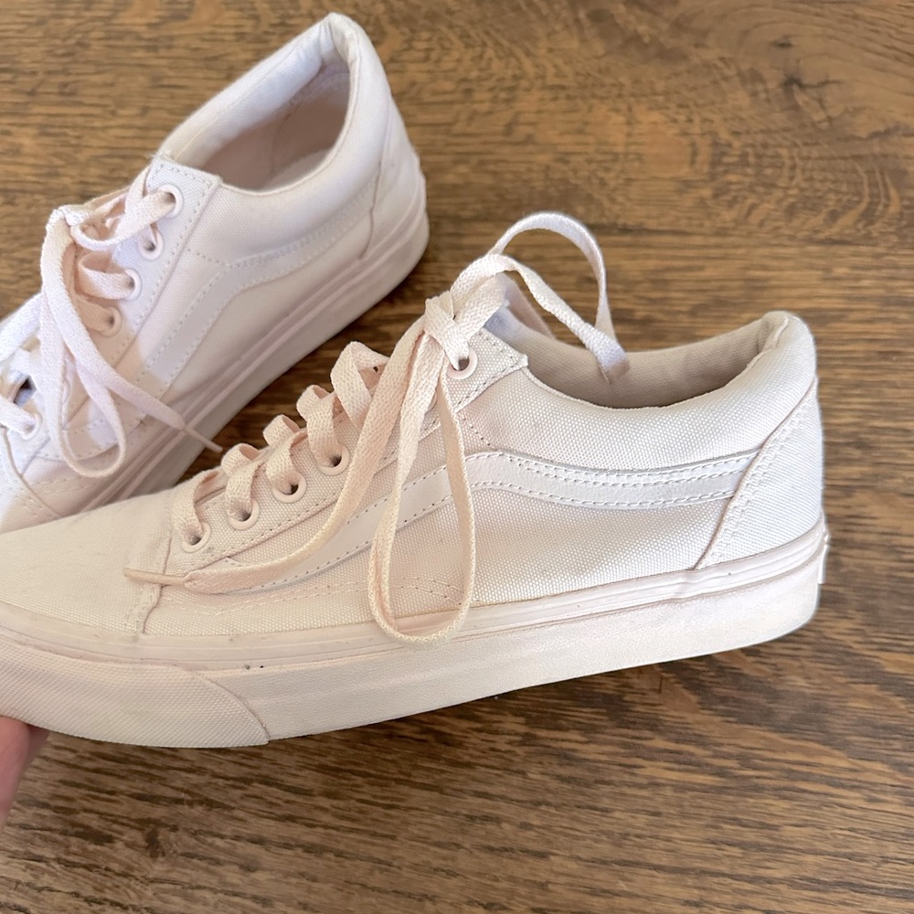 Peach Vans canvas Trainers. Women’s size 8